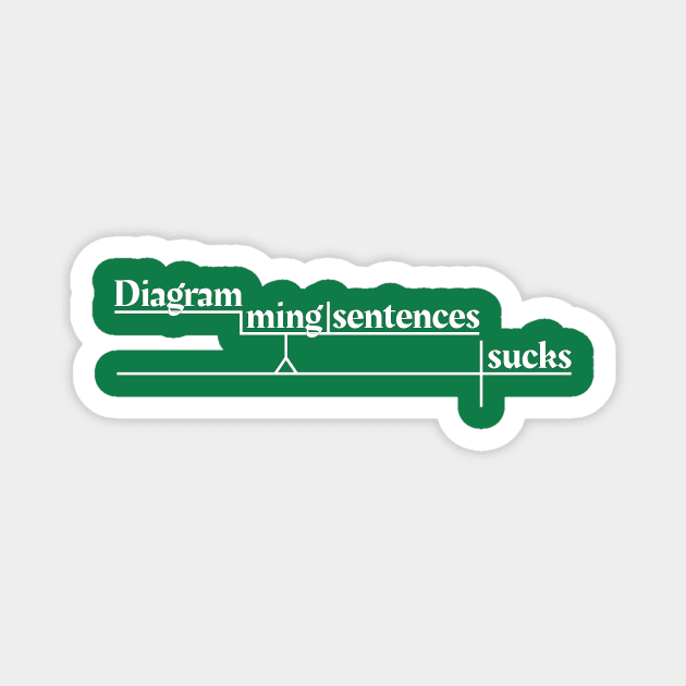 Diagramming Sentences Sucks Magnet by Phantom Goods and Designs