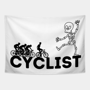 Skeleton Cyclist Tapestry