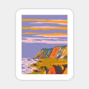 Gay Head Cliffs on Martha's Vineyard Cape Cod in Massachusetts USA WPA Art Poster Magnet