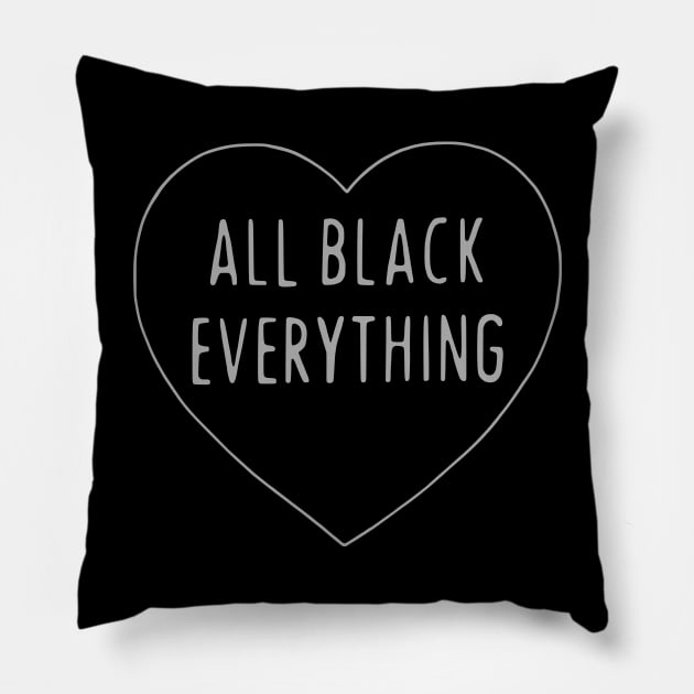 All Black Everything [Full Size Motif] Pillow by prettyinpunk