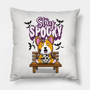 Spooky Corgi Halloween Zombie Dog Pillow