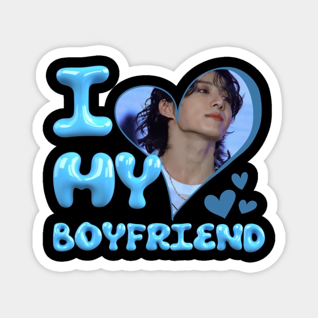 Kpop BTS Jungkook I love My Boyfriend Magnet by StarBunnyDesigns