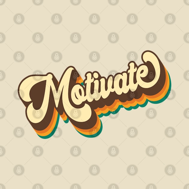 Retro 70s Groovy 3D Lettering Motivate by Inspire Enclave