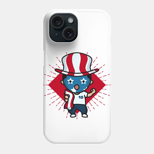 Cute US Soccer Fan // Kawaii Cute American Soccer Supporter Phone Case by SLAG_Creative