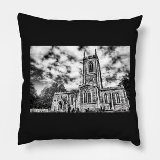 Orlingbury church (black and white) Pillow