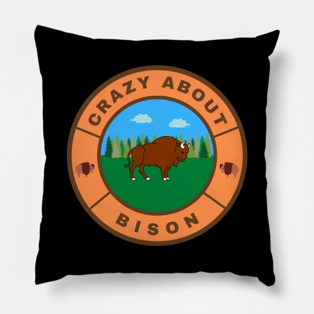 Crazy about Bison Pillow by InspiredCreative