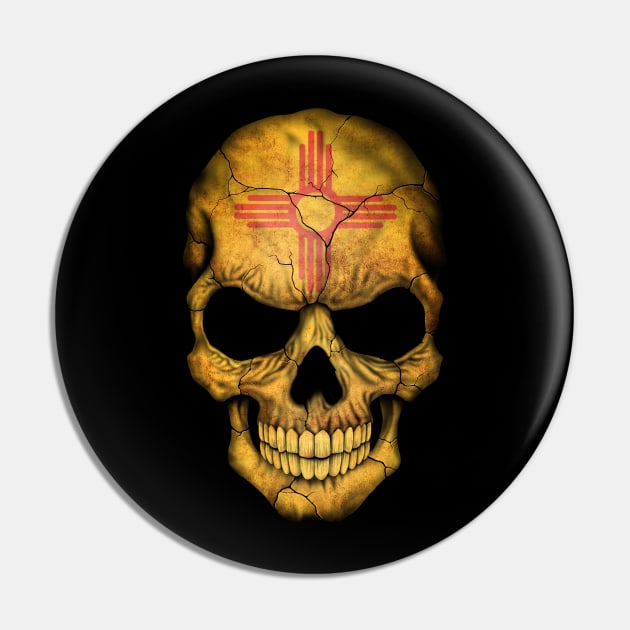 New Mexico Flag Skull Pin by jeffbartels