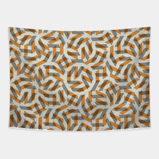 Orange Maze Pattern Tapestry