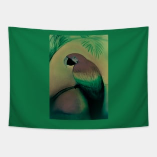 KHAKI MUTED RAINBOW TROPICAL PARROT Tapestry