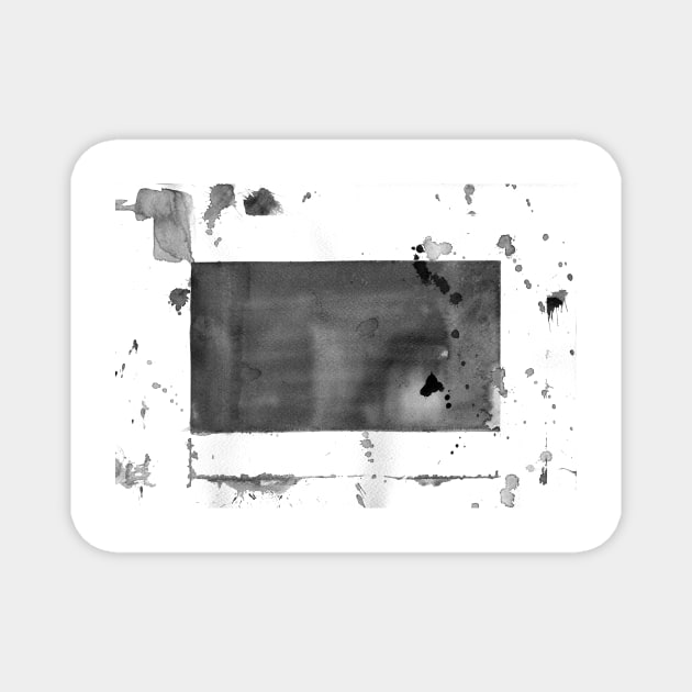 Simple abstract boho, Scandinavian monochrome background. Black-white watercolor. Best for the print, fabric, poster, wallpaper, cover and packaging. Magnet by Olesya Pugach