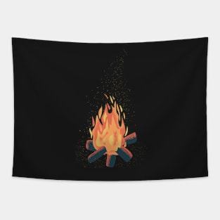 Burning campfire, bonfire Tapestry