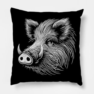 Wild Boar Sketch Pillow