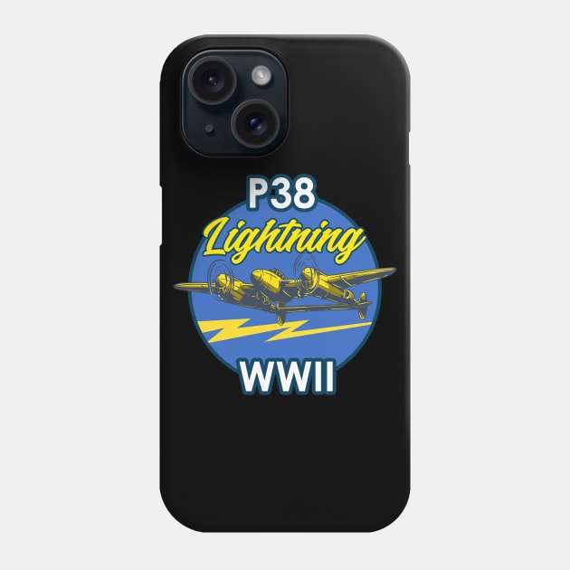 P-38 Lightning WWII Vintage Aircraft Phone Case by Mandra