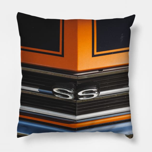 Chevy Chevelle SS detail Pillow by mal_photography