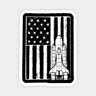 Astronaut vintage American flag Spacecraft Magnet