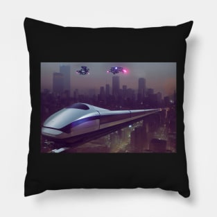 Ai artwork of New york in 2050 Pillow