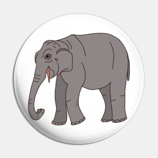 Sri Lankan Asian Elephant - Male - Cartoon Pin