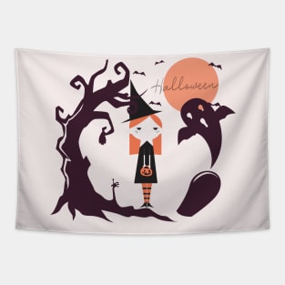 girl Halloween Tapestry