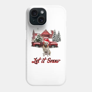 Pitbull Let It Snow Tree Farm Red Truck Christmas Phone Case