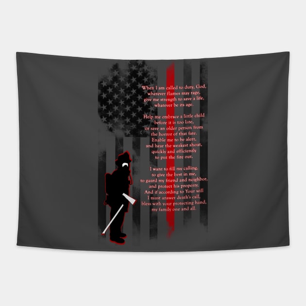 Thin Red Line Tapestry by oharadesigns