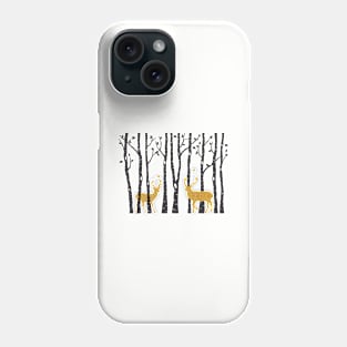 Gold Christmas deer Phone Case