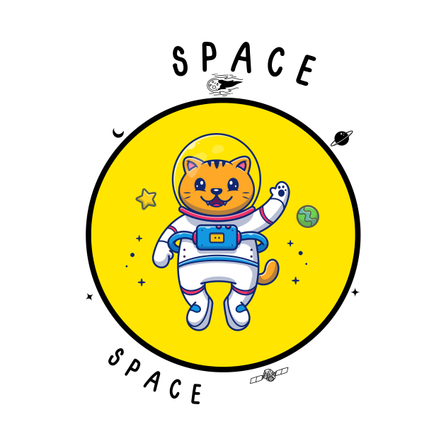 Astronaut Cat 🐈 Chilling in Space by Bro Aesthetics