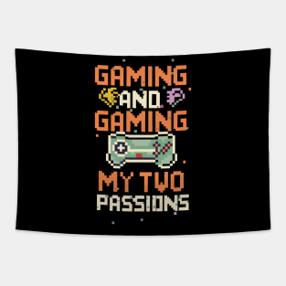 GAMING & GAMING my 2 passions in retro gaming style Tapestry