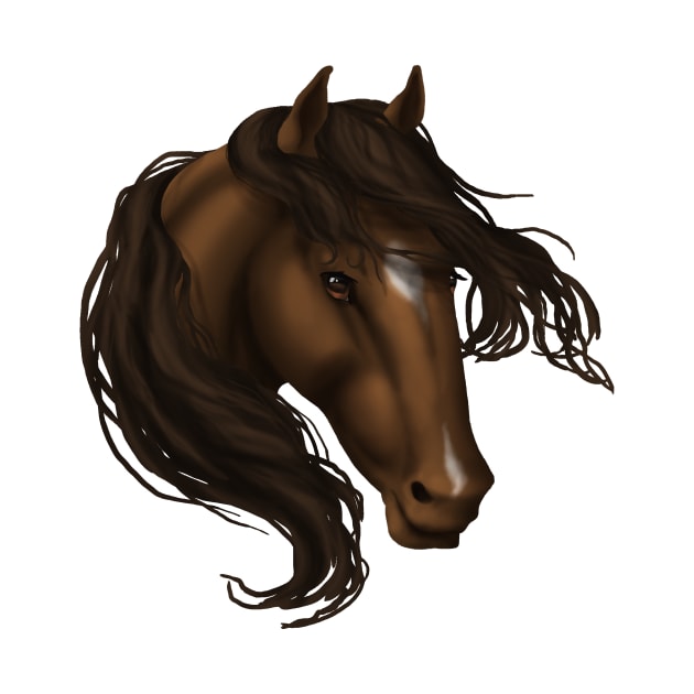 Horse Head - Brown Star Snip by FalconArt