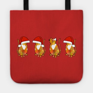 Christmas Cats with Santa Hats Tote