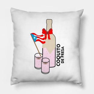 Coquito Puerto Rico Strawberry Drink Cocktail Boricua Food Pillow