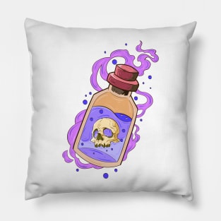 Japanese Skeleton venom bottle 32 - Vector art illustration Pillow