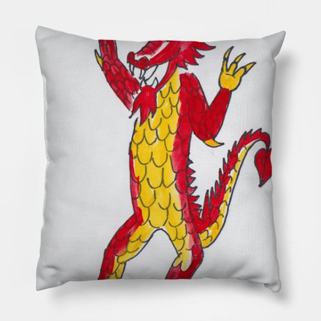 Spirit of the Dragon Tai Chi Pillow by JoAnn Parsley Feed The Kitty