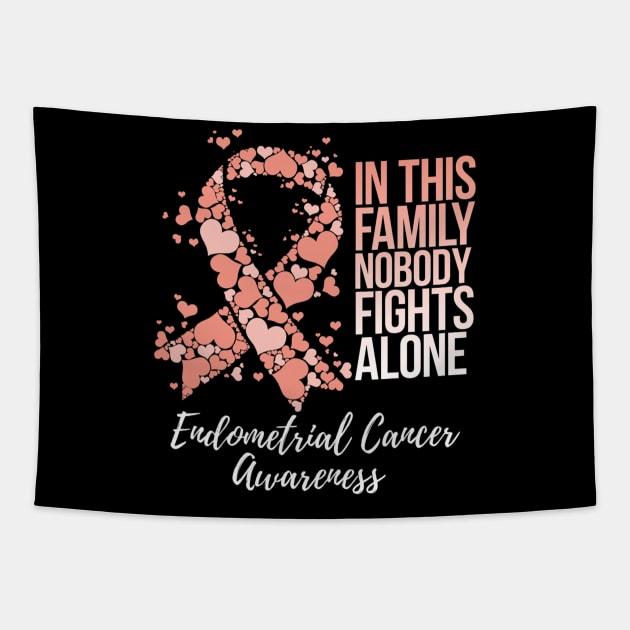 Family Support Endometrial Cancer Awareness Tapestry by eldridgejacqueline