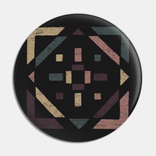 Western Tribal Abstract Geometry with Earth Tones Pin