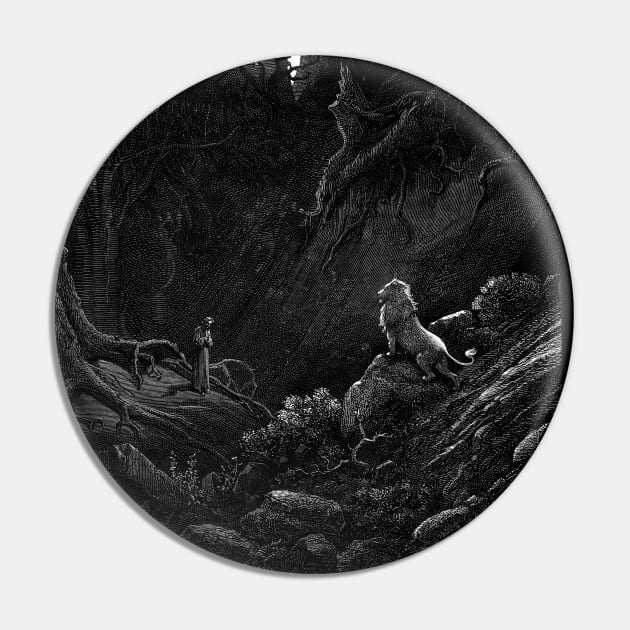High Resolution Gustave Doré Illustration Dante Beholds a Lion Pin by tiokvadrat