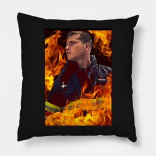 911 - Evan ‘Buck’ Buckley - Flames Pillow