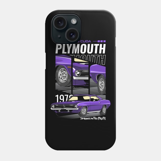 1970 Hemi Cuda Classic Car Phone Case by milatees