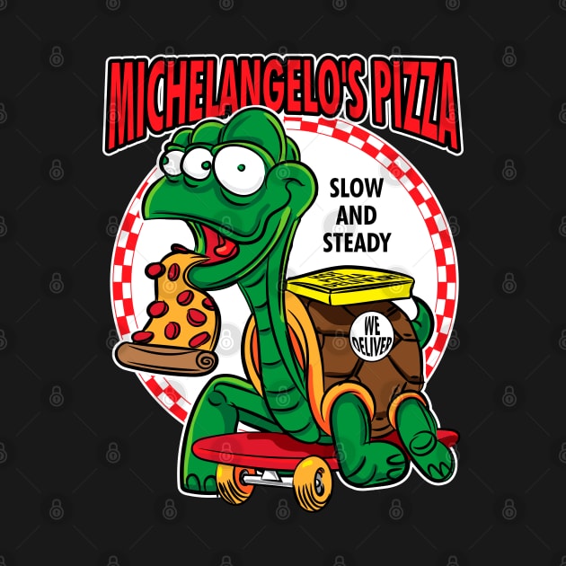 Michelangelo'S Pizza - Mutant Turtle Skateboard Pizza Delivery by eShirtLabs