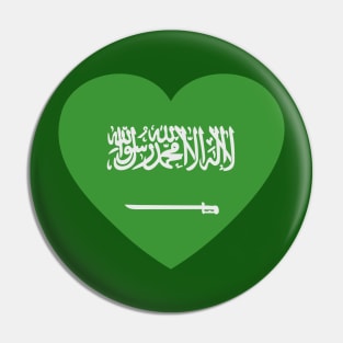 I Love Saudi Arabia // Heart-Shaped Saudi Flag Pin