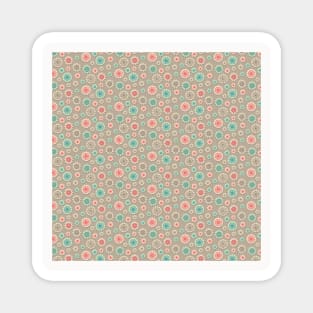 Retro Pattern Neck Gator Gray Pink and Blue Magnet