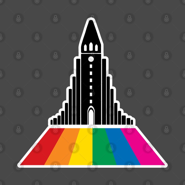 Hallgrimskirkja Reykjavik and Rainbow Street by Loopyful