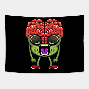 brain character cartoon Tapestry