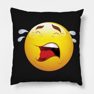 Crying Smiley Face Emoticon Pillow