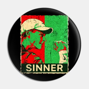 Italian Jannik sinner retro art Pin