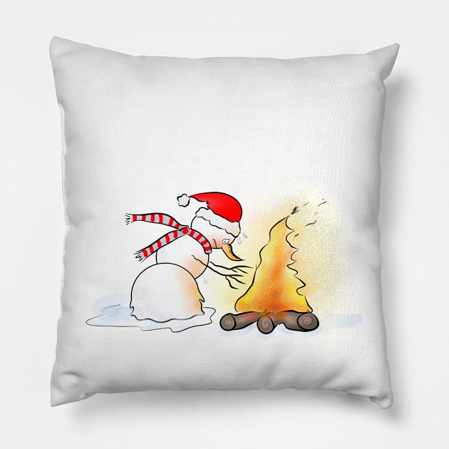 Frosty's brilliant plan Pillow by shackledlettuce