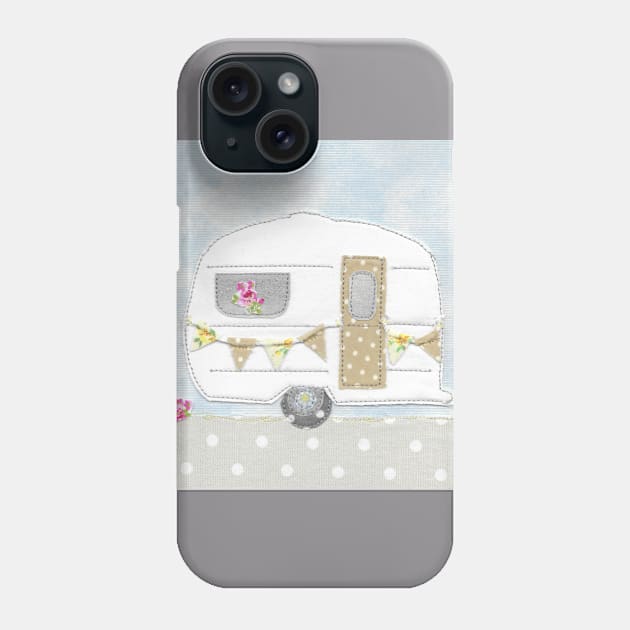 White Caravan with bunting Phone Case by Leamini20