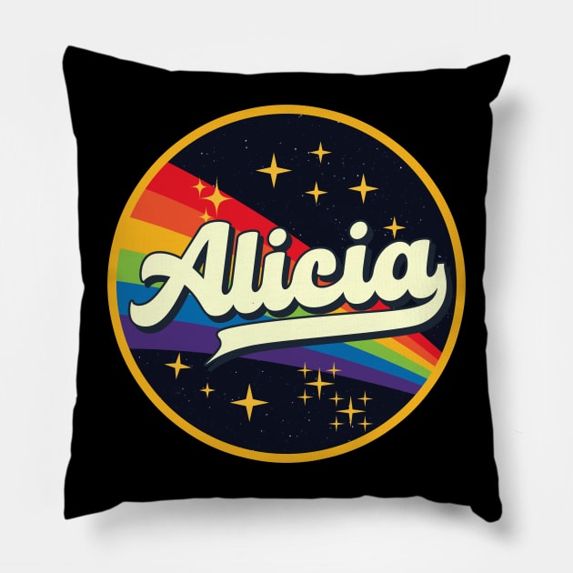 Alicia // Rainbow In Space Vintage Style Pillow by LMW Art