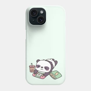 Cute Chilling Panda With Game Console Phone Case