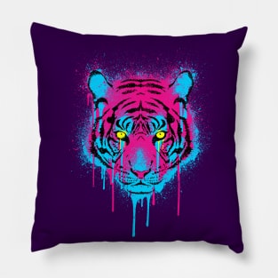 Spray Paint Graffiti Tiger Pillow