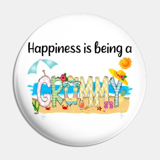 Happiness Is Being A Grammy Summer Beach Happy Mother's Day T-Shirt Pin